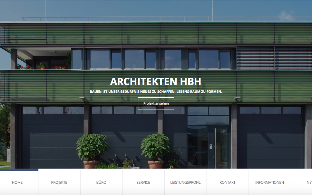 Architekten HBH mit neuer Webseite online (12.2014)